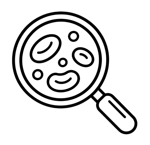 Magnifying glass over blood cells